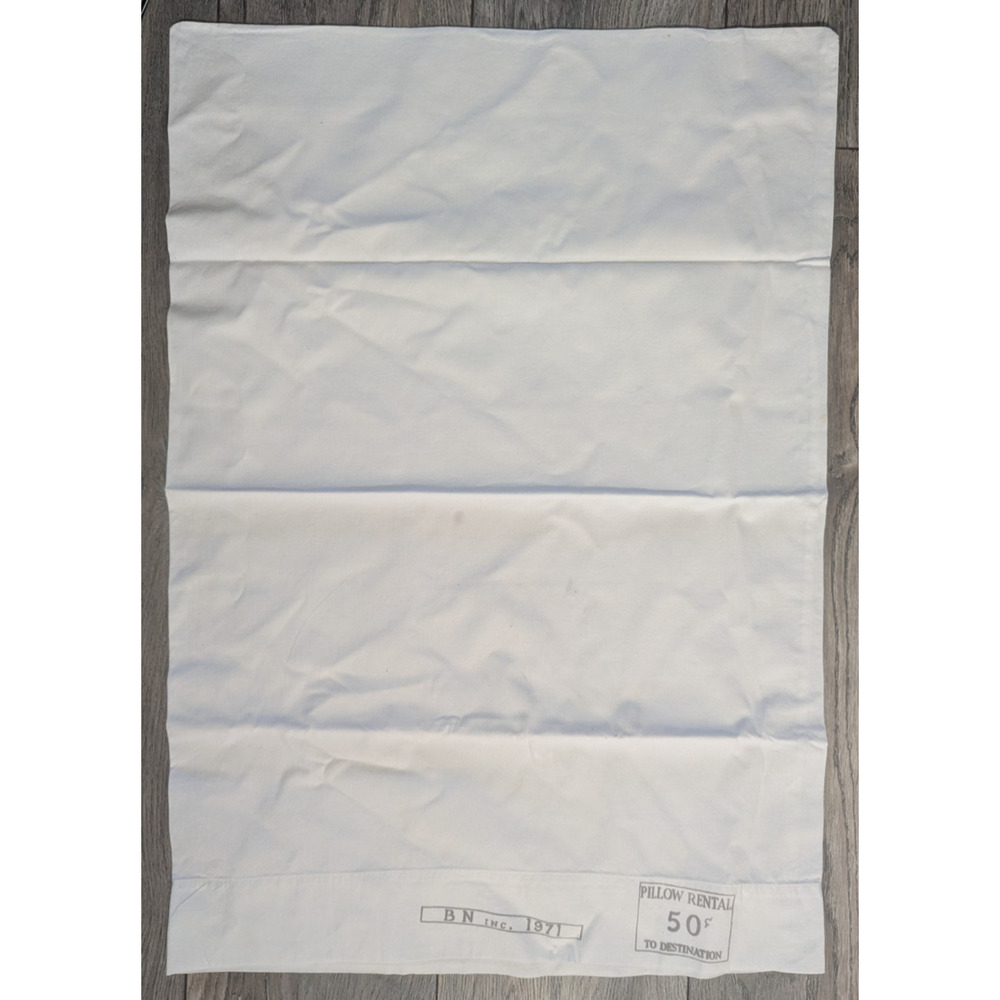 Burlington Northern Railroad Train Pillow Case BN Inc. 1971 Pillow Rental 50c